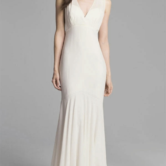 Nicole miller silk wedding dress size 6 - Picture 2 of 7